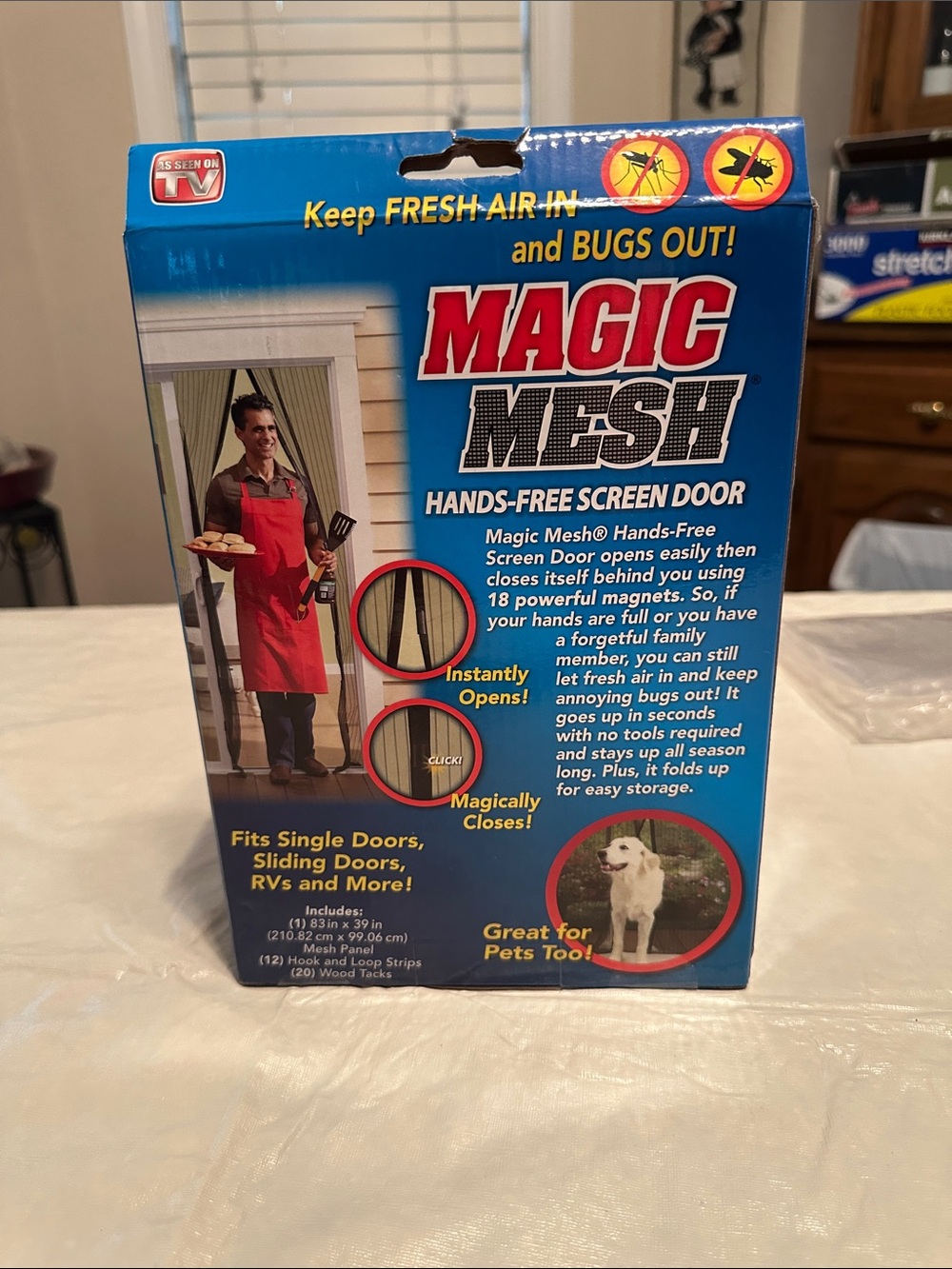 Hands-Free Screen Door - Blue